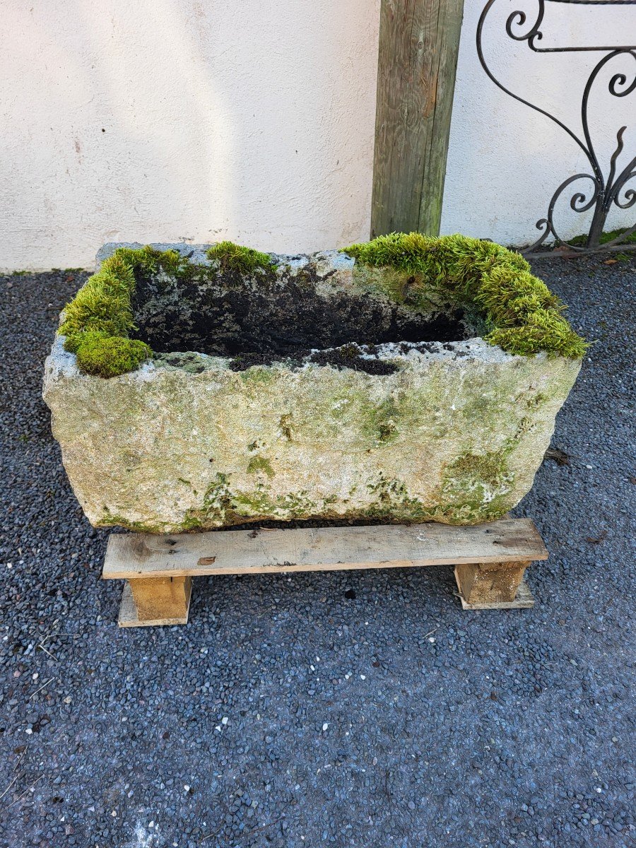 Auge Ou Bassin En Pierre Naturelle 62 Cm X 36 Cm h30 Cm