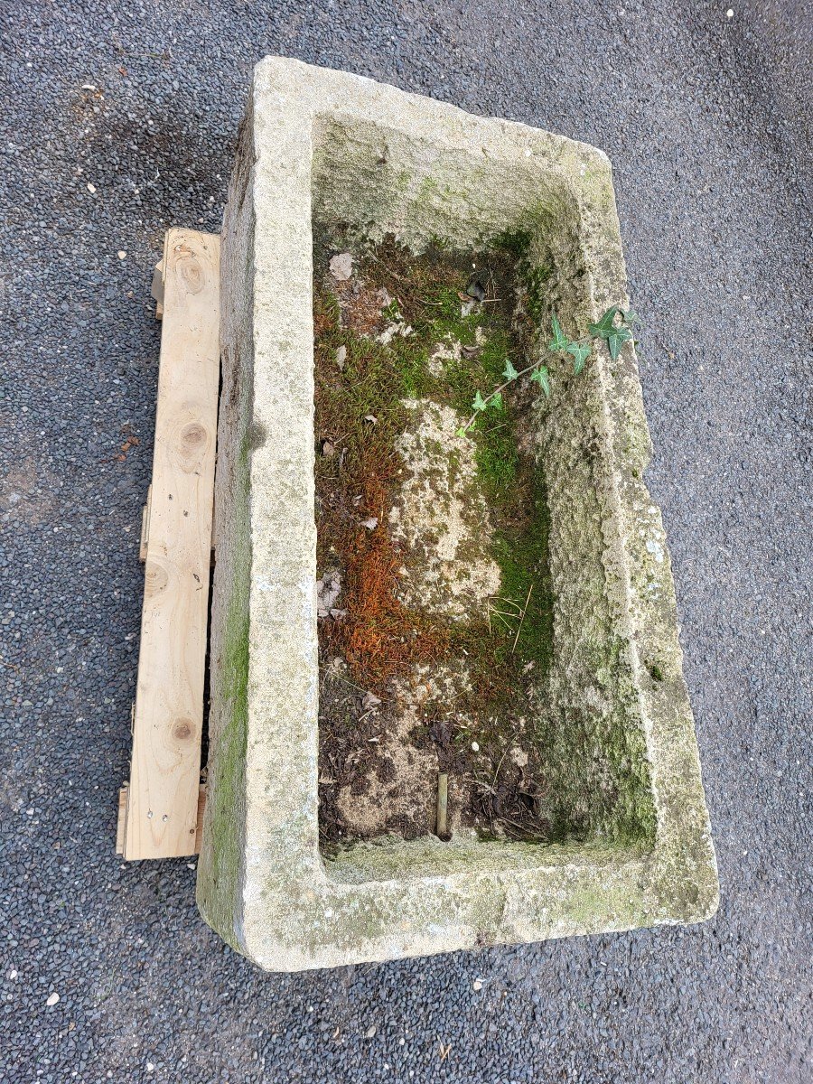 Natural Stone Basin Or Trough 90cm X 45cm H 32-photo-2