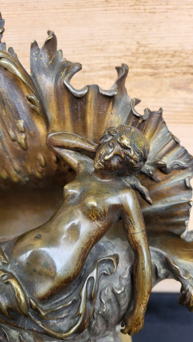 Statue en bronze de Venus sortant des eaux XIXÈME -photo-2