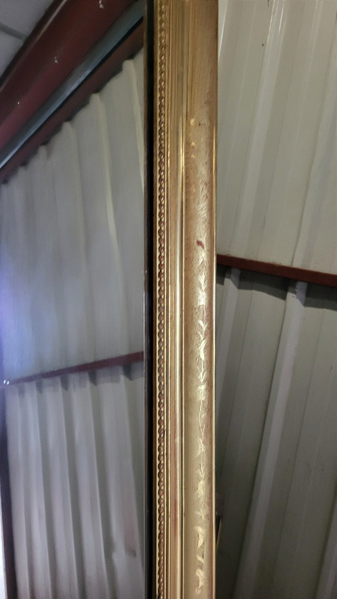 Grand miroir Louis Philippe feuille d'or-photo-1