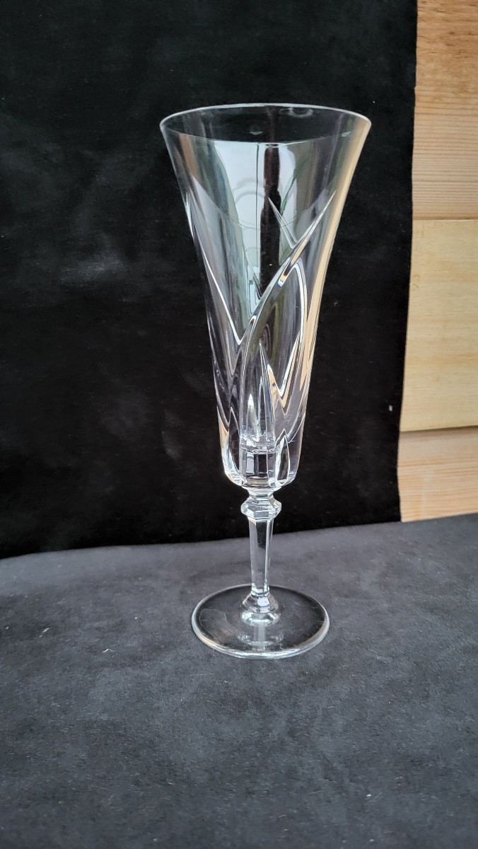 5 flûtes à champagne cristal de Sèvres modèle Niagara-photo-3