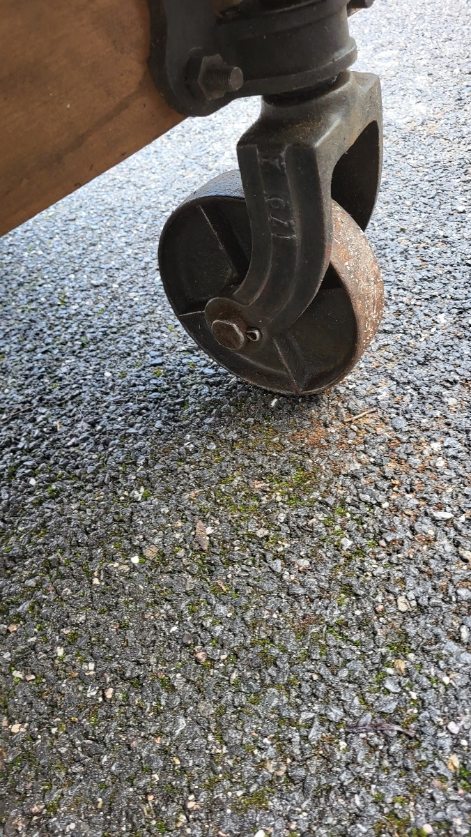 Table de salon roues de wagonnets industriels-photo-4