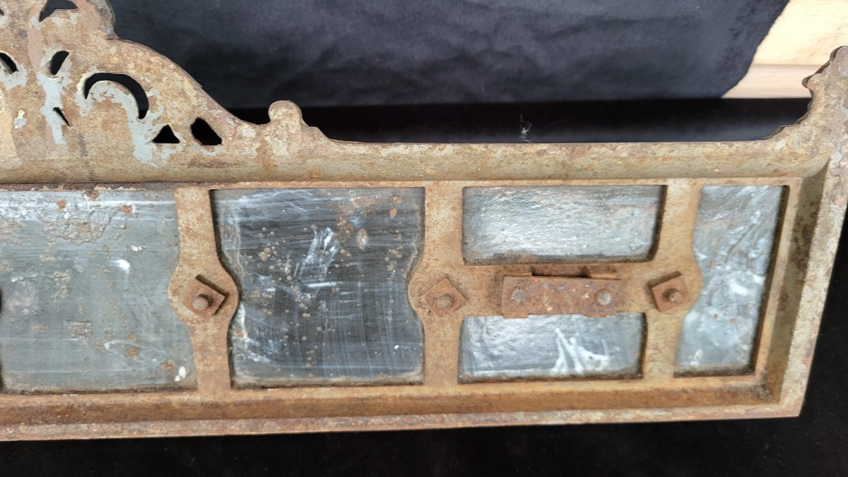 Towel Rack, Towel Holder, In Enameled Cast Iron Art Nouveau, Poppy Decoration-photo-3