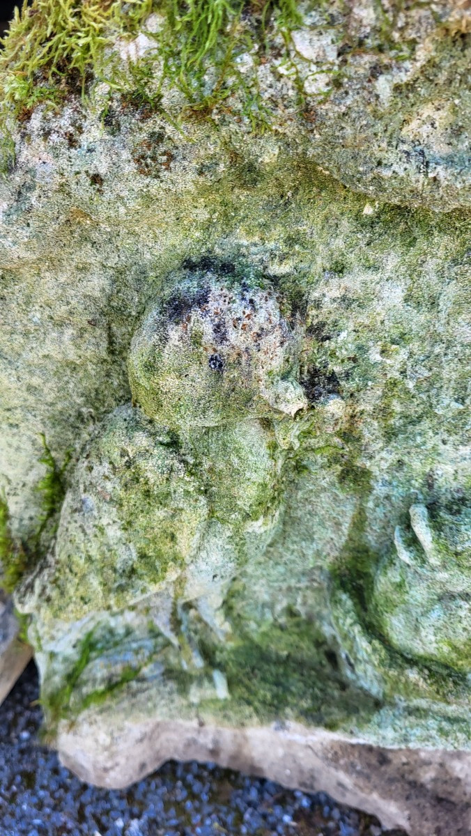 Stèle en pierre naturelle à décor d'oiseaux-photo-2