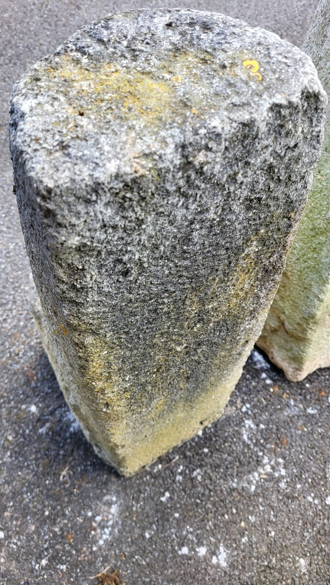 2 Natural Stone Bollards: Protection For Gate Entrances-photo-3