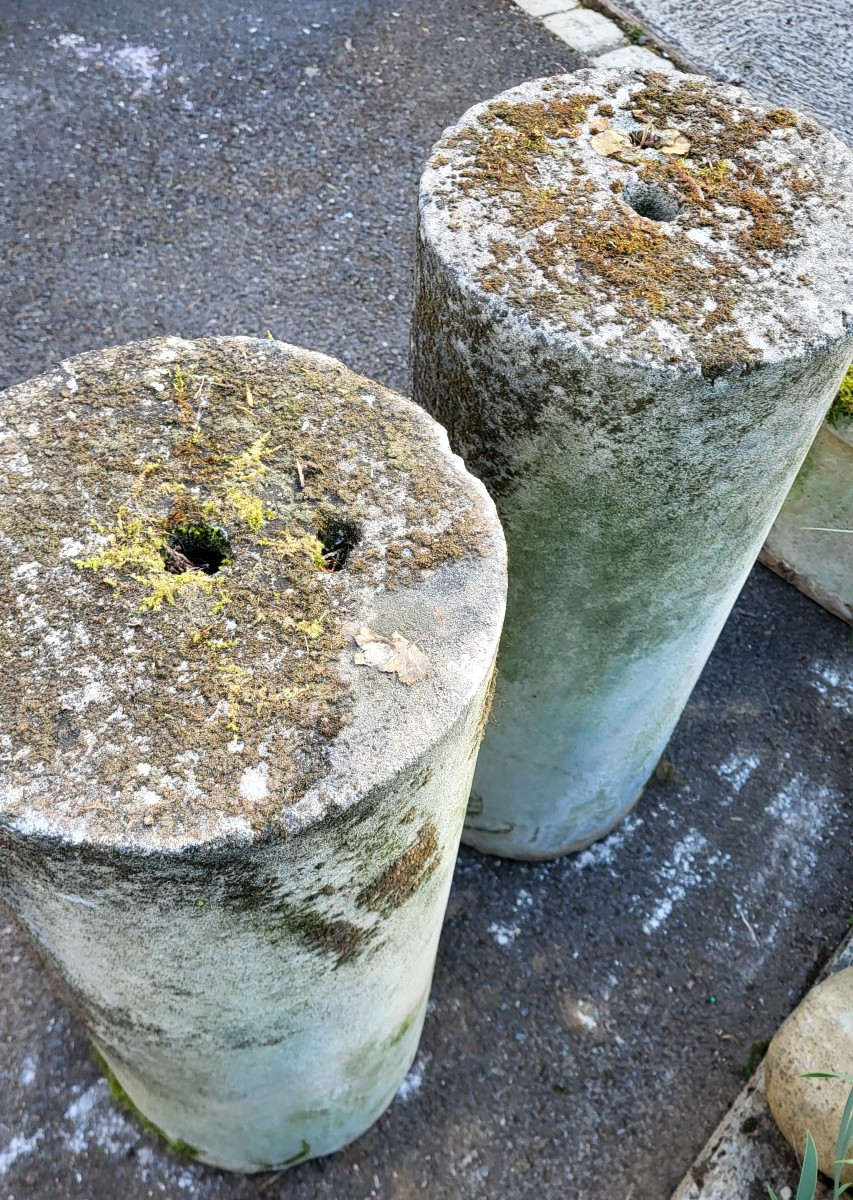 2 Natural Stone Columns H 72 Cm-photo-1