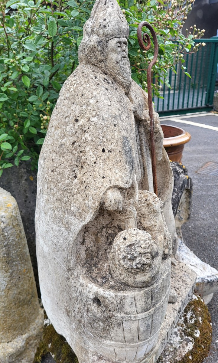 Statue de ST NICOLAS en pierre naturelle-photo-2