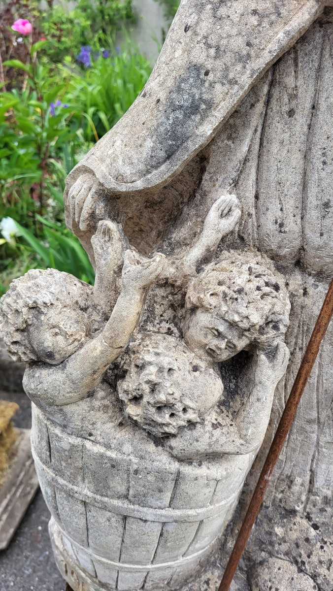 Statue de ST NICOLAS en pierre naturelle-photo-2