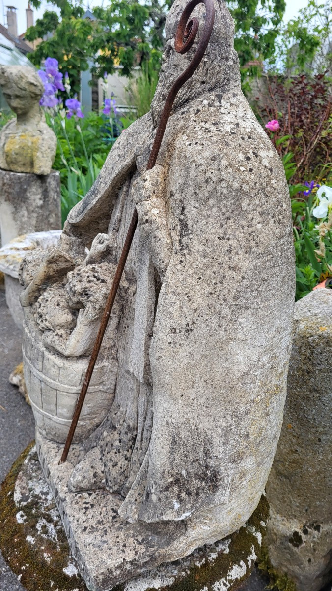 Statue de ST NICOLAS en pierre naturelle-photo-4