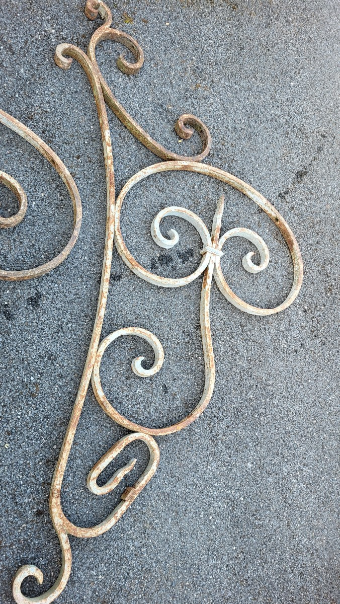 2 Bras de marquise  à volutes  en fer forgé XIX ème-photo-3