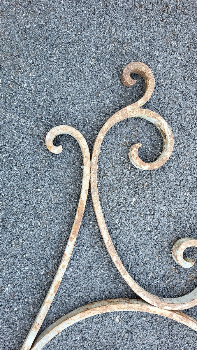 2 Bras de marquise  à volutes  en fer forgé XIX ème-photo-1