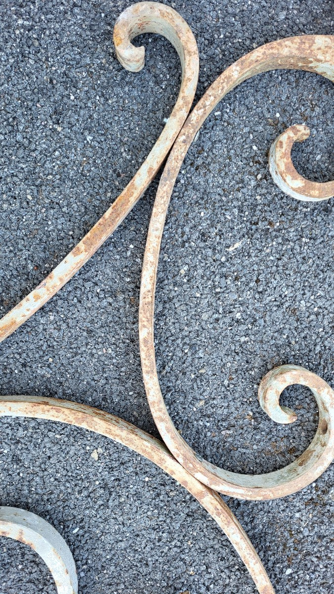 2 Bras de marquise  à volutes  en fer forgé XIX ème-photo-2