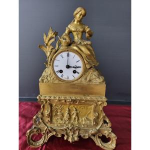 Pendule En Bronze Mouvement Japy Frères , Fonctionne