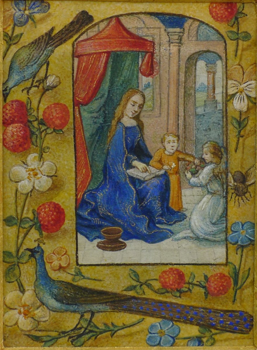 Tom Ryden Proantic: Illuminated Leaf From A Book Of Hours, Bruges 1500–1520, T