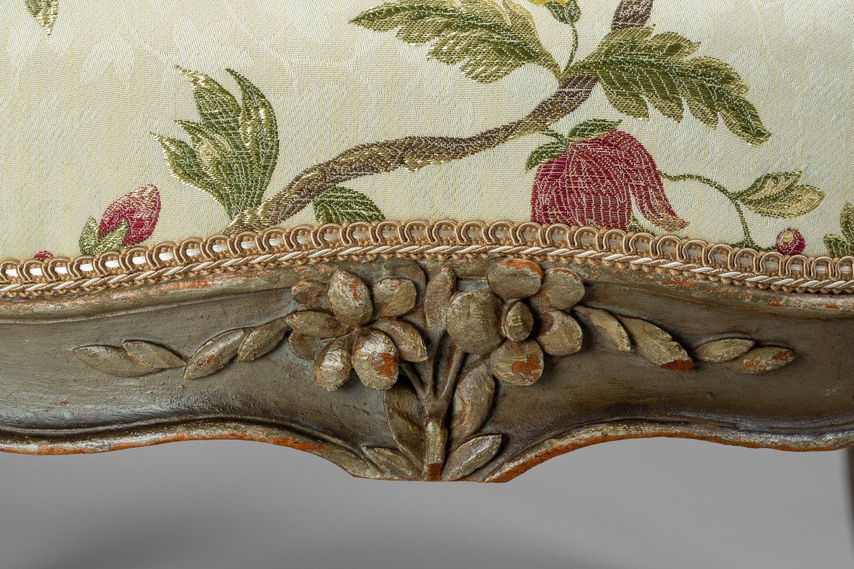 A La Reine Armchair With Curved Back, Stamped L. Delanois. Paris, Around 1765-1768-photo-3