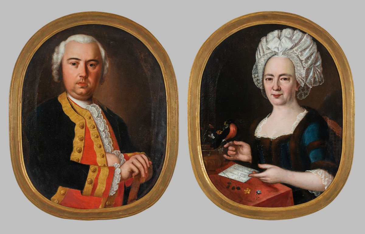 Switzerland, St-gal - The Baron And Baroness Of Tschudi Painted By Johann Michael Hertz In 1782