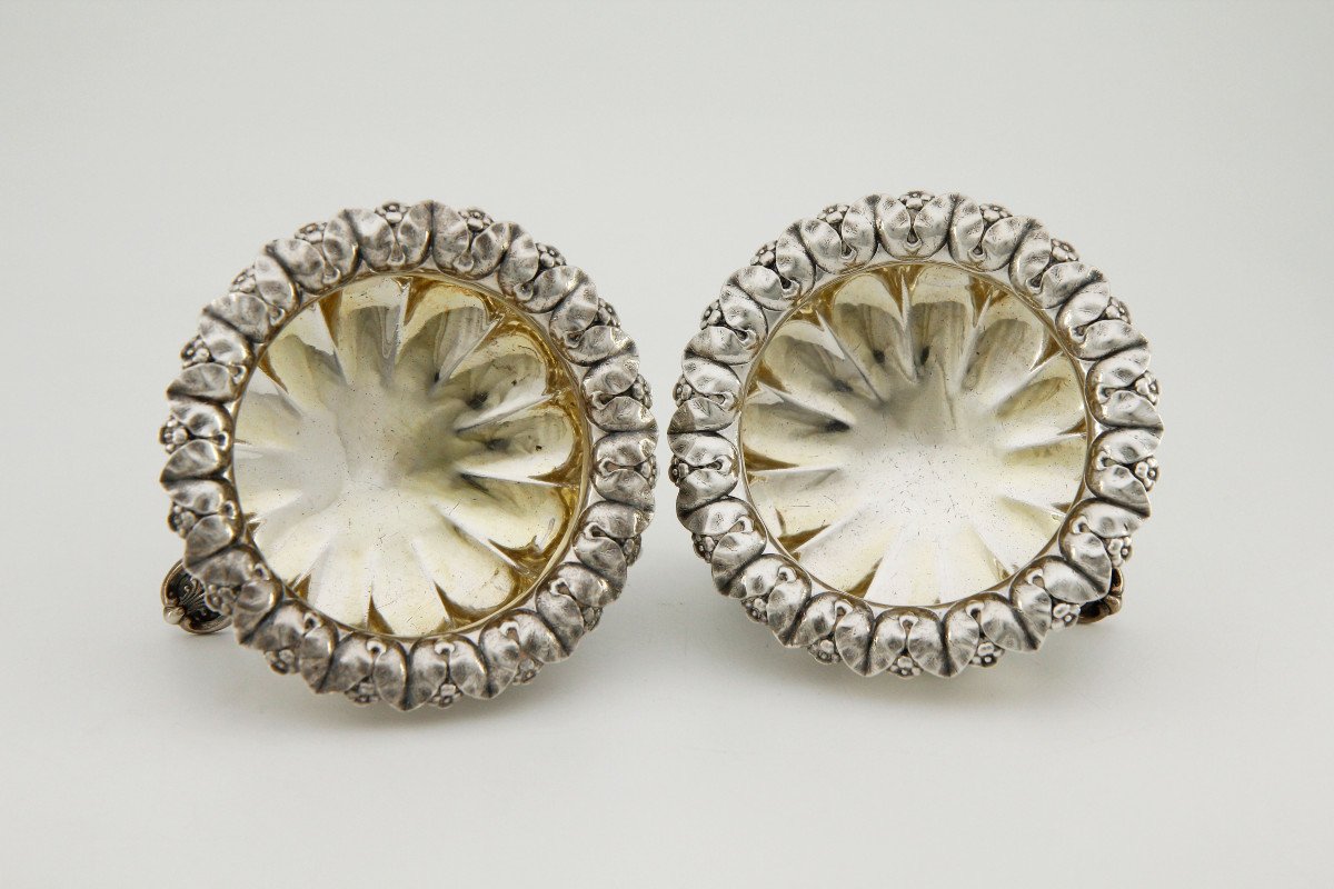 Pair Of Sterling Silver Salt Cellars, Edward Barnard & Sons, William IV Era, London 1834-photo-3