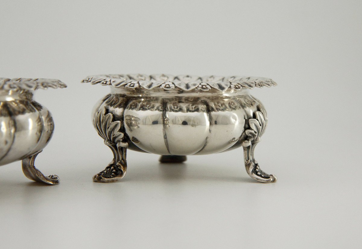 Pair Of Sterling Silver Salt Cellars, Edward Barnard & Sons, William IV Era, London 1834-photo-5