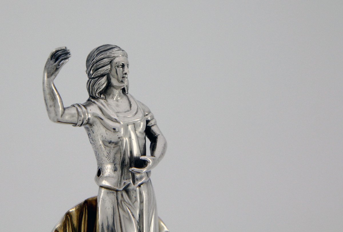 Toothpick Holder (paliteiro) Amphitrite In Partially Gilded Silver - Porto, 1853 - 1861-photo-6