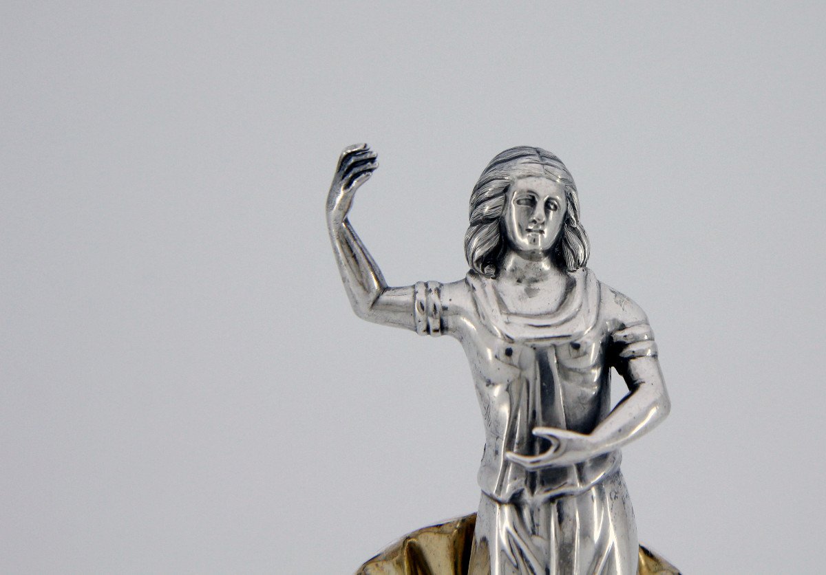 Toothpick Holder (paliteiro) Amphitrite In Partially Gilded Silver - Porto, 1853 - 1861-photo-8
