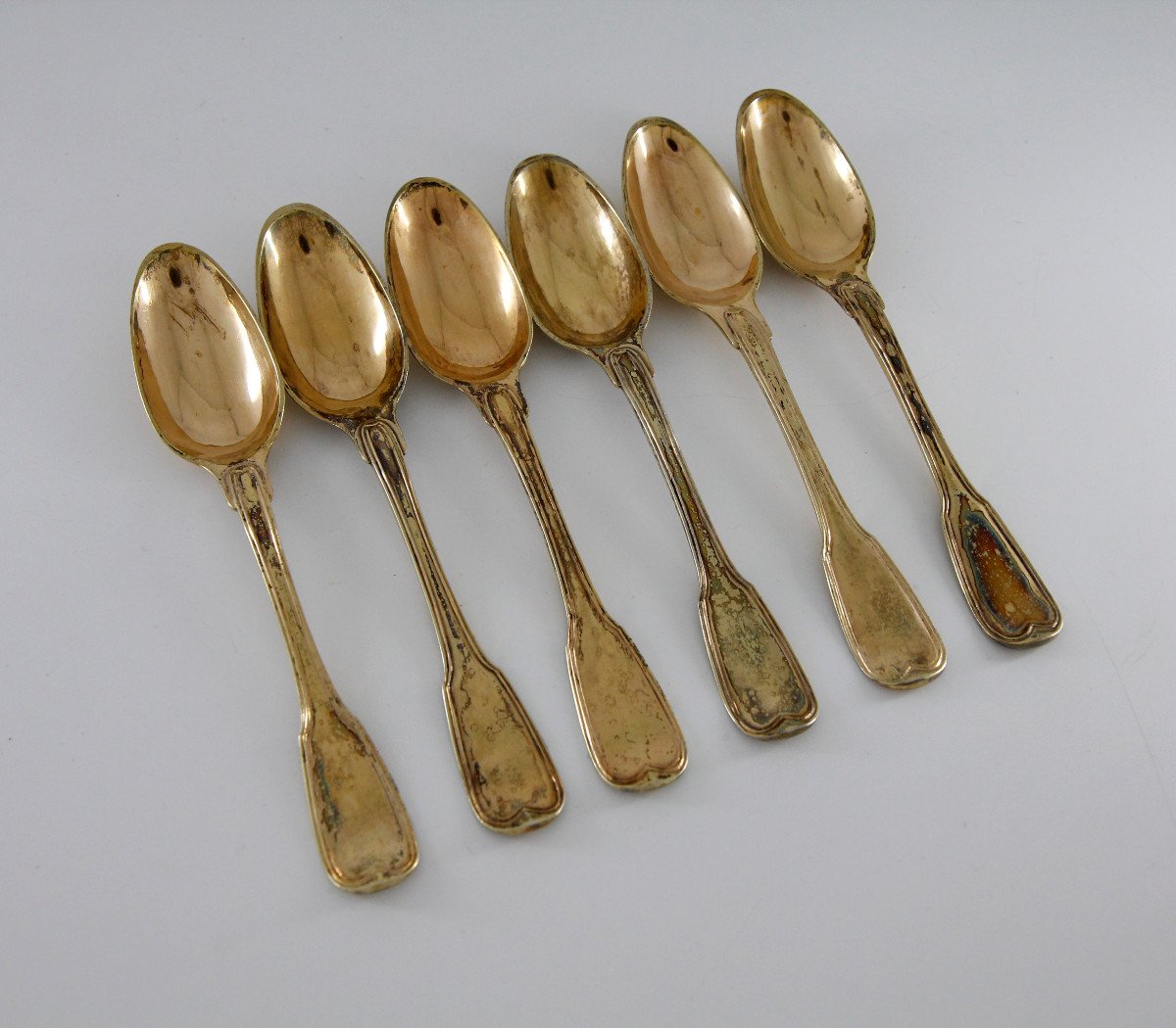 Set Of Six Silver-gilt Spoons, Strasbourg Circa 1760 - In A Later German Case-photo-8