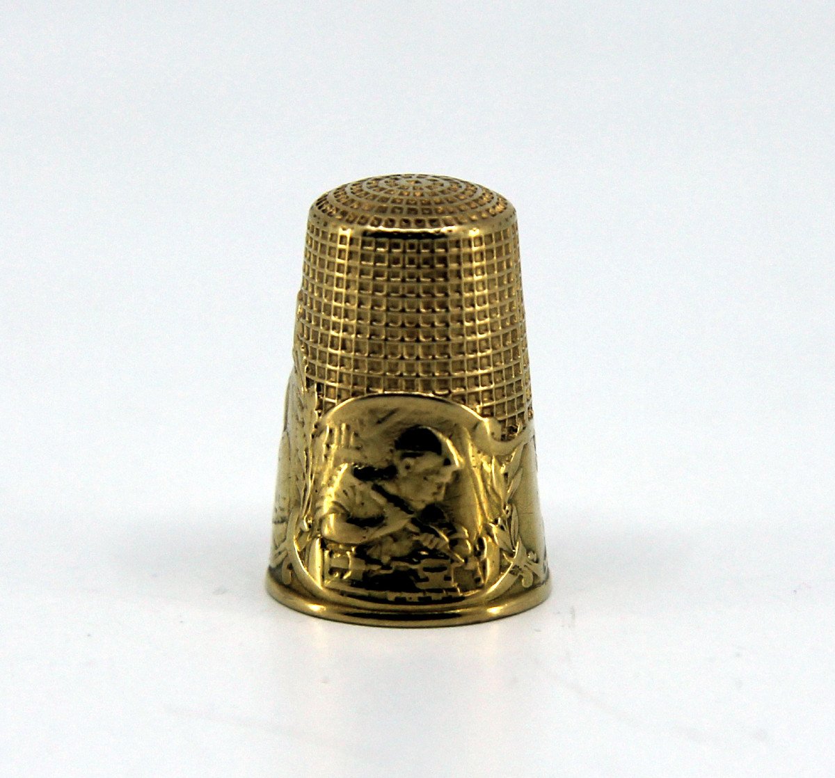 Large Patriotic Thimble In 18k Solid Gold, Firmin-pierre Lasserre (1870-1943), Circa 1920-photo-3