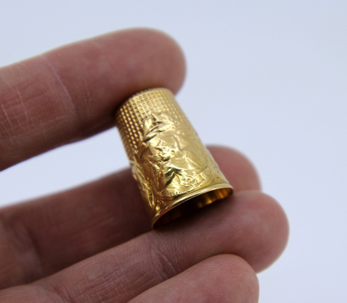 Large Patriotic Thimble In 18k Solid Gold, Firmin-pierre Lasserre (1870-1943), Circa 1920-photo-4