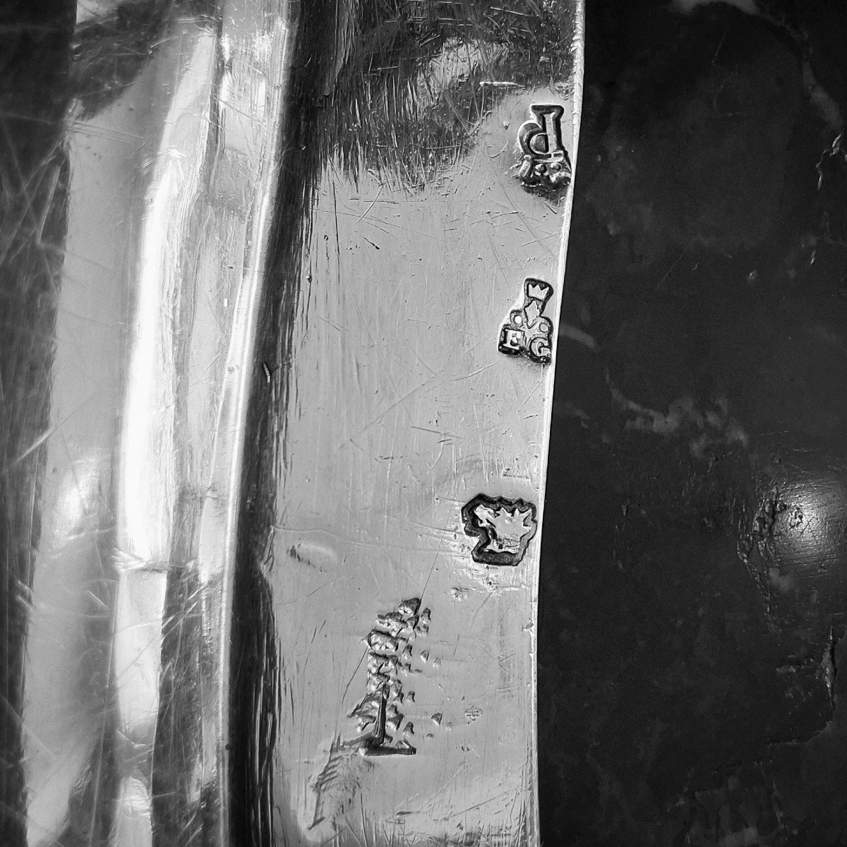 Very Large Oval Dish In Solid Silver By Eloi Guérin - Von Brackel Coat Of Arms - Paris, 1755-56-photo-2