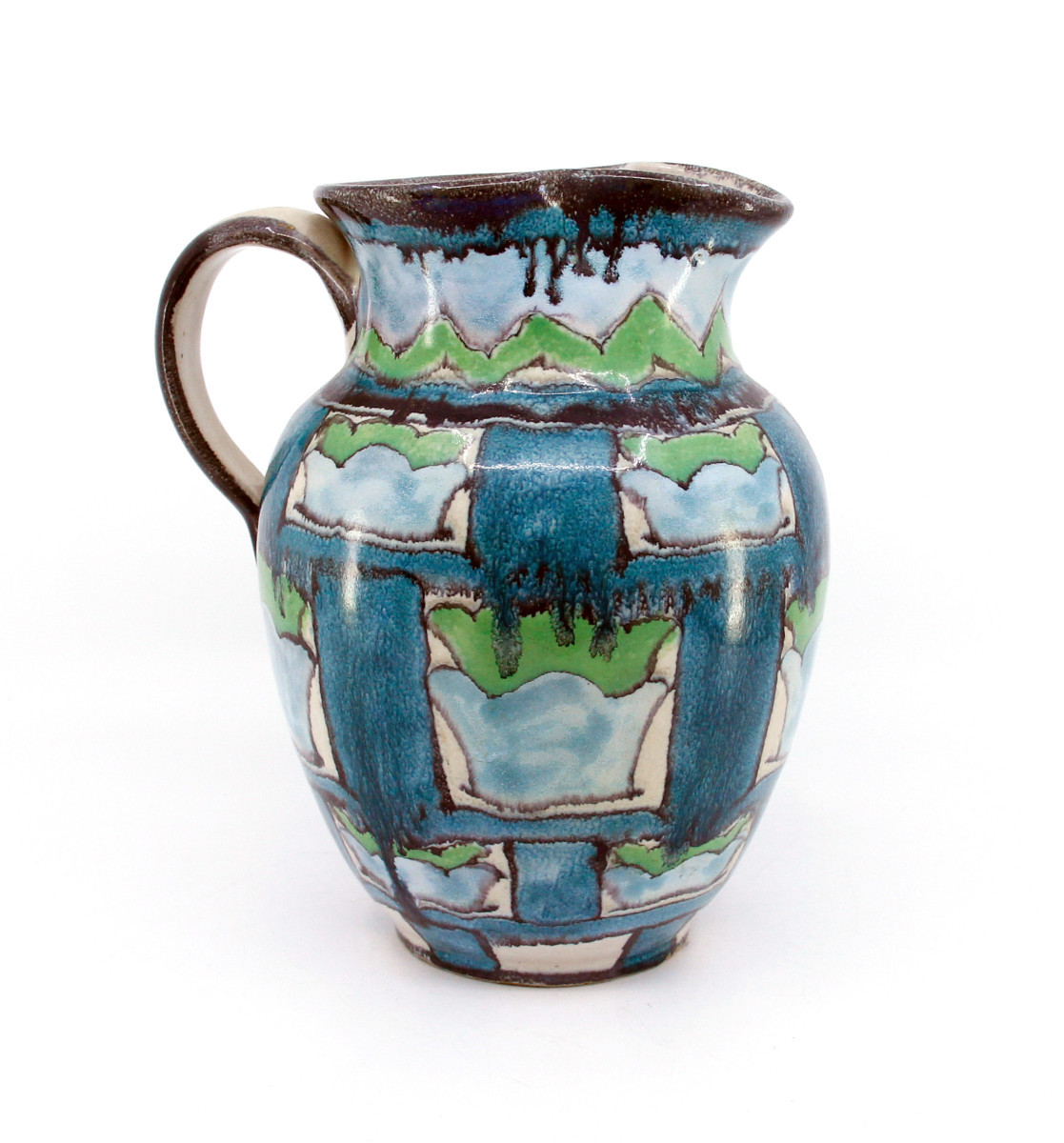 Marcel Noverraz (1899-1972) — Earthenware Pitcher With Geometric Decoration, Circa 1930