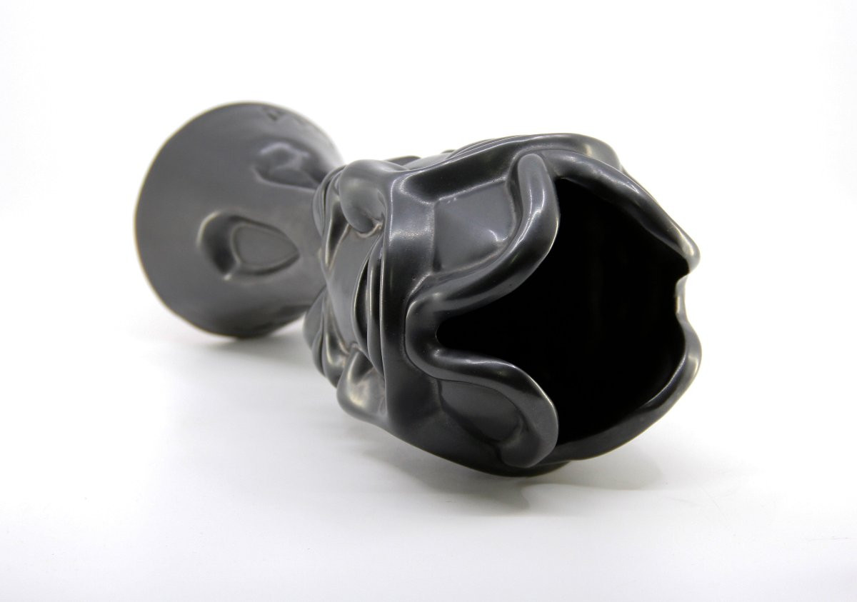 Jean Marais (1913-1998) — Vase With Four Faces, Glossy Black Glazed Ceramic, Circa 1960-photo-1