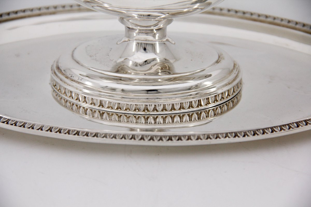Empire Style Sauce Boat With Eagle's Head Handle — Solid Silver — Italy, Circa 1950-photo-1