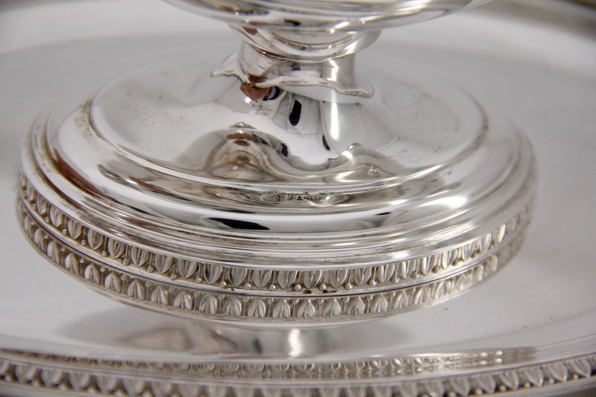 Empire Style Sauce Boat With Eagle's Head Handle — Solid Silver — Italy, Circa 1950-photo-4
