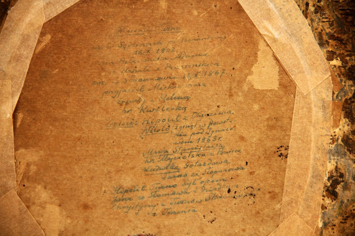 Poland — Pencil Portrait Of Wincenty Turno By Walerya Zakrzewska — Original Frame — 1850-photo-2