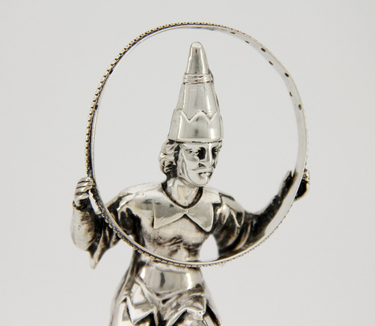 Solid Silver Toothpick Holder — Hoop Acrobat — Switzerland Or Germany, Circa 1840-photo-2