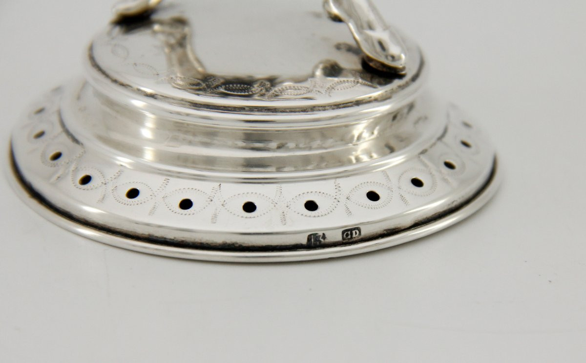 Solid Silver Toothpick Holder — Hoop Acrobat — Switzerland Or Germany, Circa 1840-photo-7