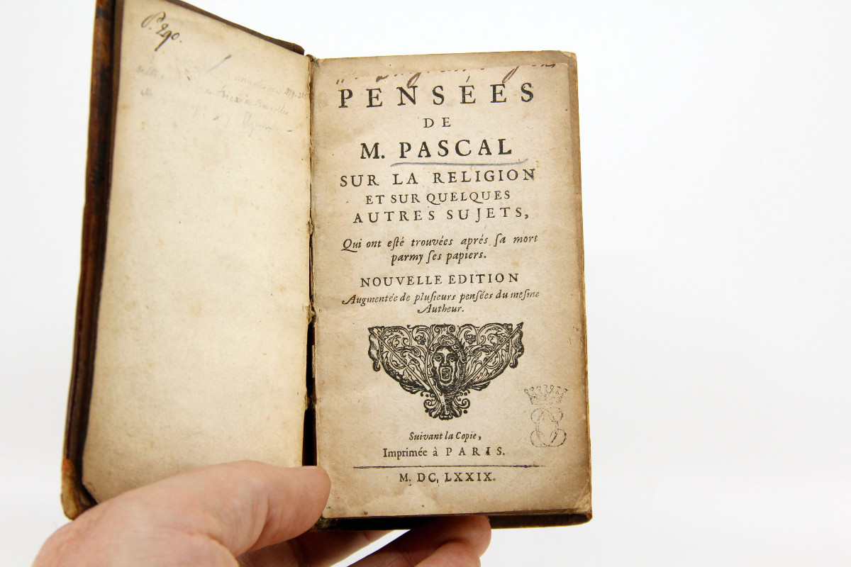Pensées De Pascal — Fricx Edition Of 1679