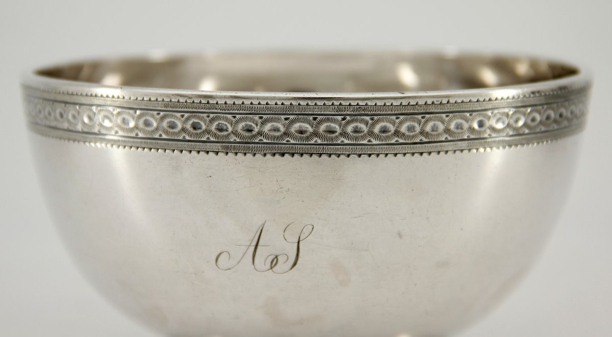 Solid Silver Bowl On Heel - Goldsmith Jean-frédéric Amaron, Lausanne Circa 1790-photo-2