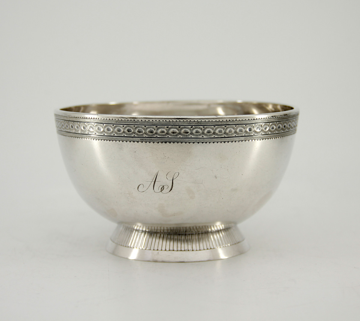 Solid Silver Bowl On Heel - Goldsmith Jean-frédéric Amaron, Lausanne Circa 1790