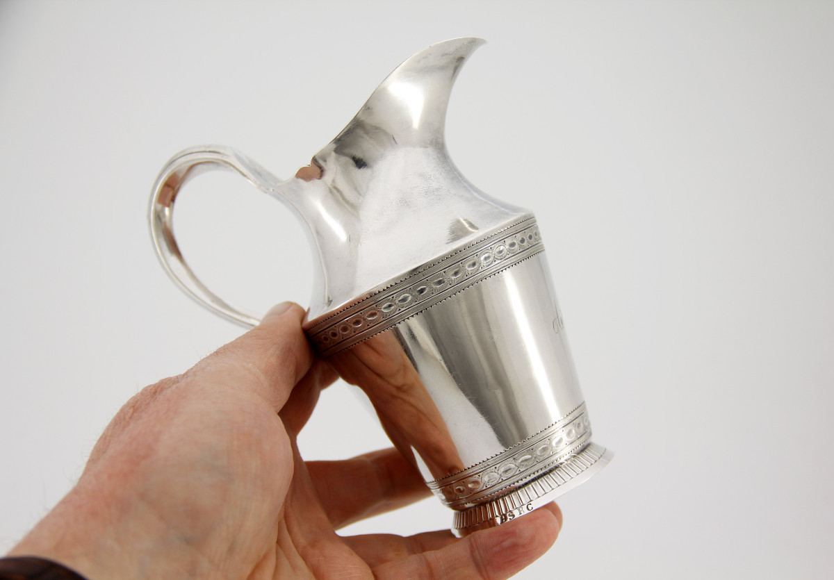 Creamer In Solid Silver - Goldsmith Wilhelm Brenner, Lausanne Circa 1790-photo-7