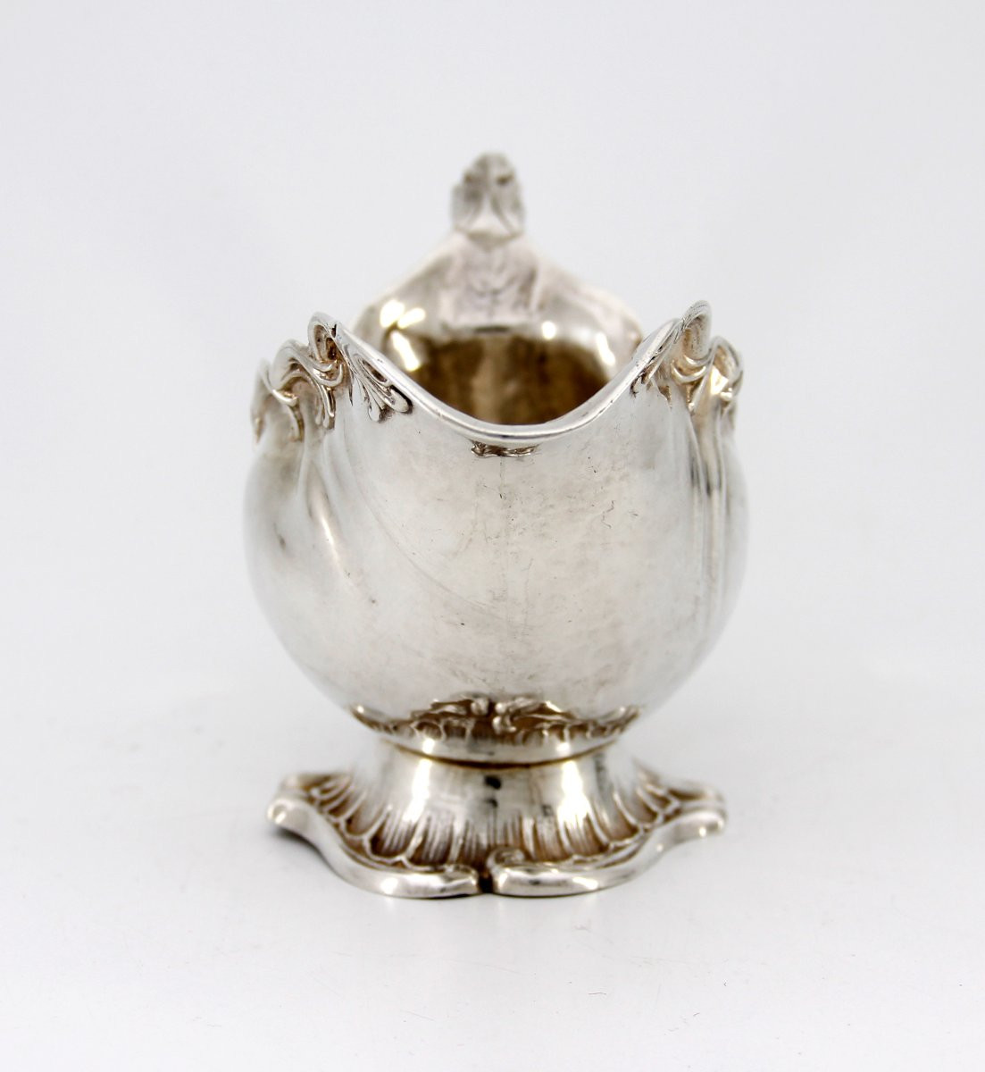 Rocaille Sauceboat In Sterling Silver - Swedish Model, Circa 1900 - German Hallmarks-photo-4