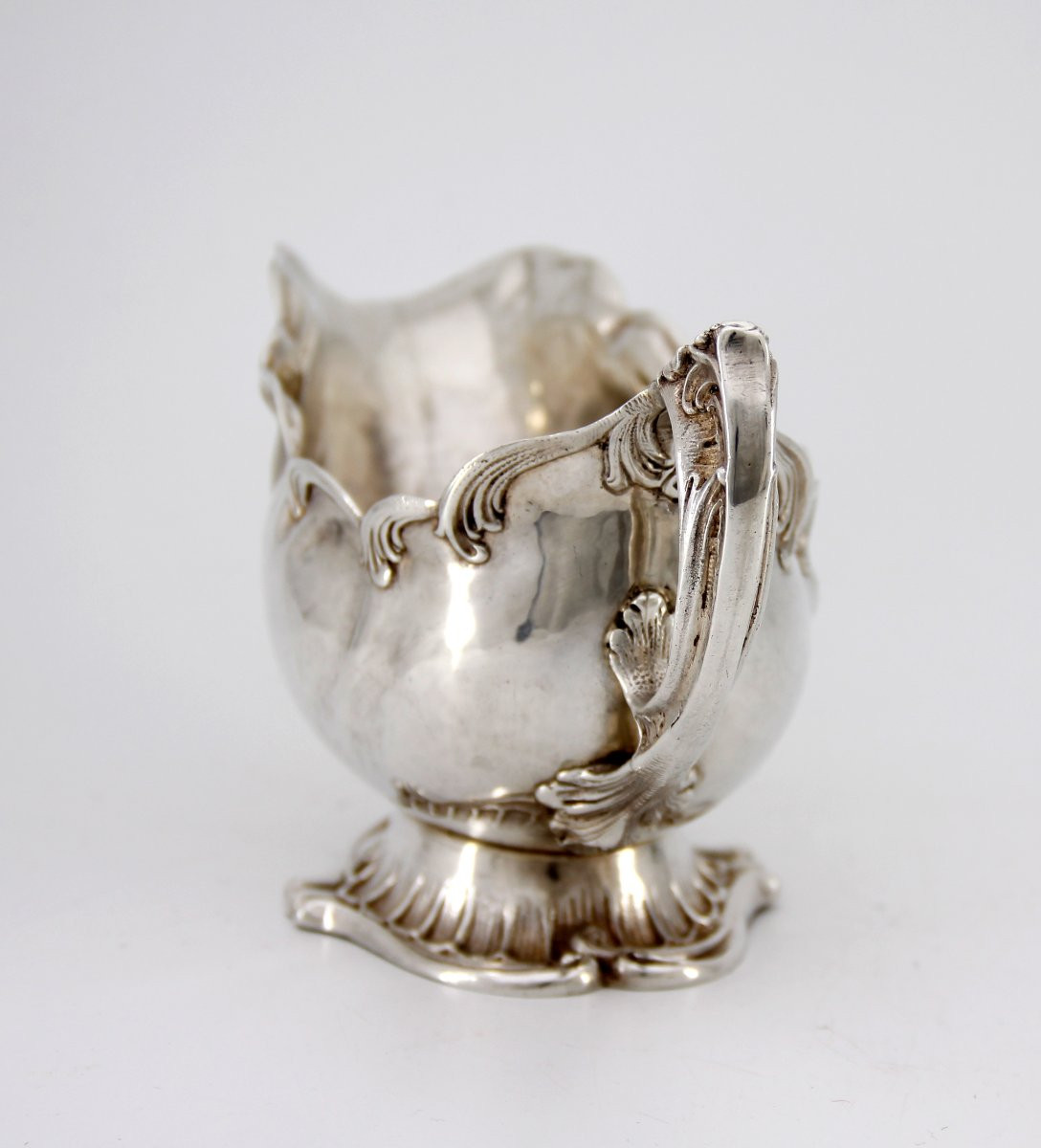 Rocaille Sauceboat In Sterling Silver - Swedish Model, Circa 1900 - German Hallmarks-photo-2
