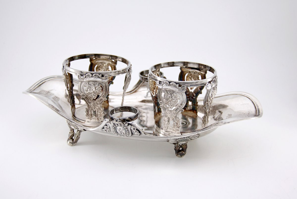 Huilier-vinaigrier en argent massif — René-Pierre Ferrier — Epoque Louis XVI — Paris, 1781-1782-photo-1