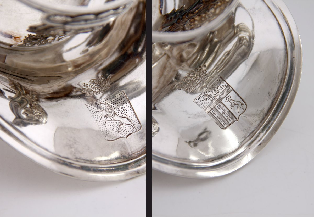 Huilier-vinaigrier en argent massif — René-Pierre Ferrier — Epoque Louis XVI — Paris, 1781-1782-photo-4