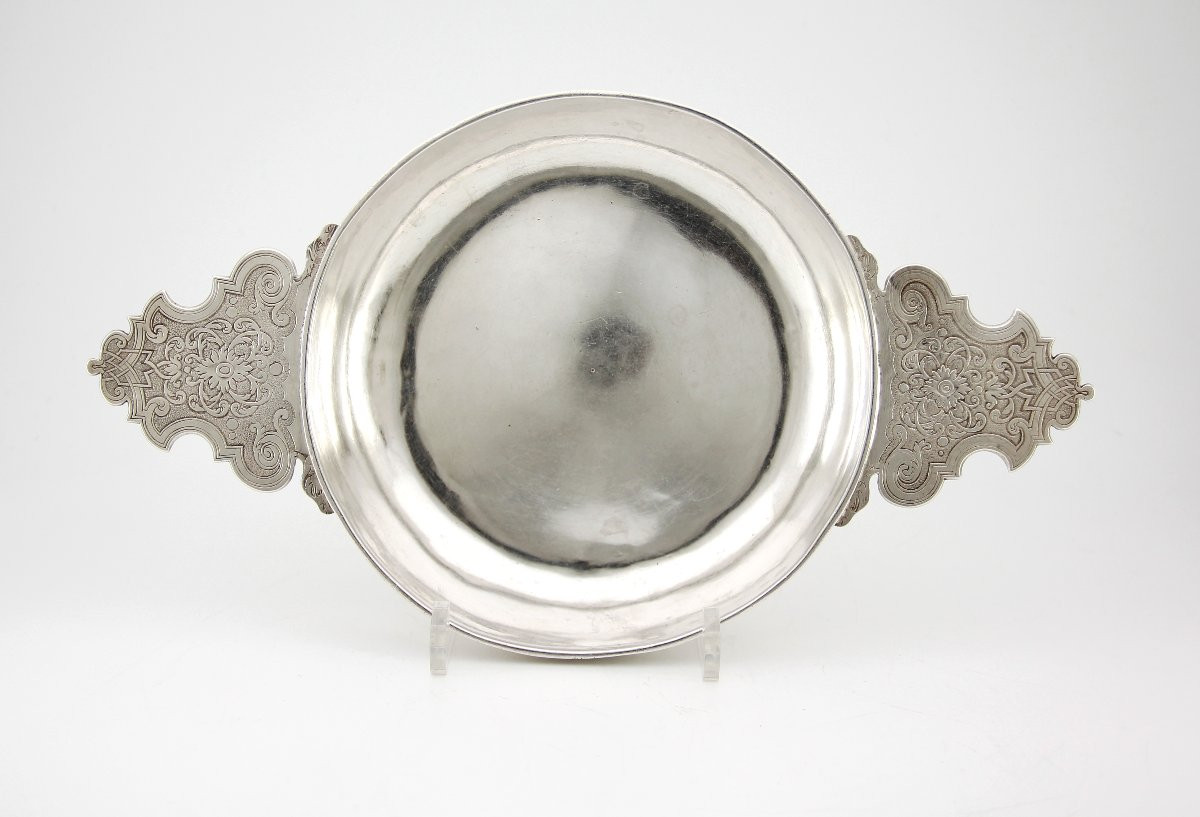 Ecuelle à Oreilles En Argent Massif - Jean Bérard - Régence Period - Saumur, 1717-1718-photo-2