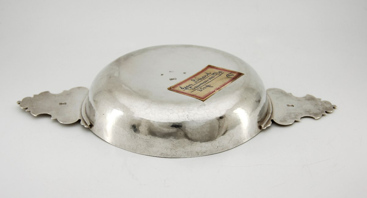 Ecuelle à Oreilles En Argent Massif - Jean Bérard - Régence Period - Saumur, 1717-1718-photo-3