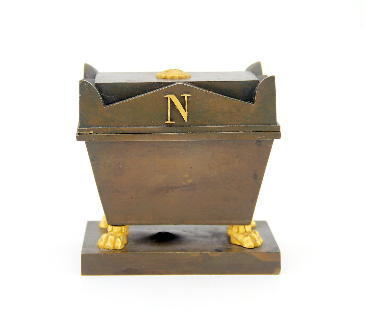 Encrier Tombeau de l'Empereur Napoléon – Bronze patiné et doré au mercure - Époque Charles X-photo-2