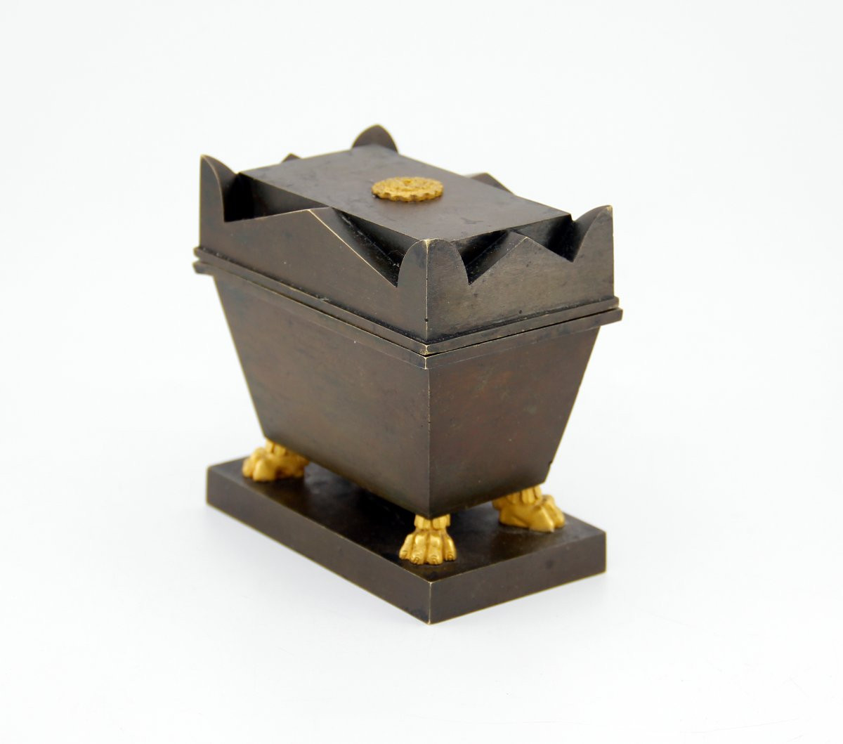 Encrier Tombeau de l'Empereur Napoléon – Bronze patiné et doré au mercure - Époque Charles X-photo-1