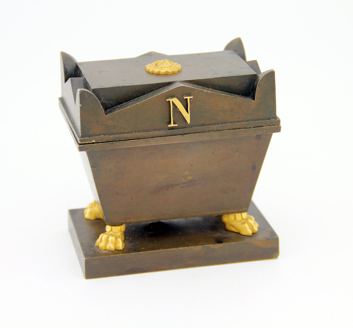 Encrier Tombeau de l'Empereur Napoléon – Bronze patiné et doré au mercure - Époque Charles X