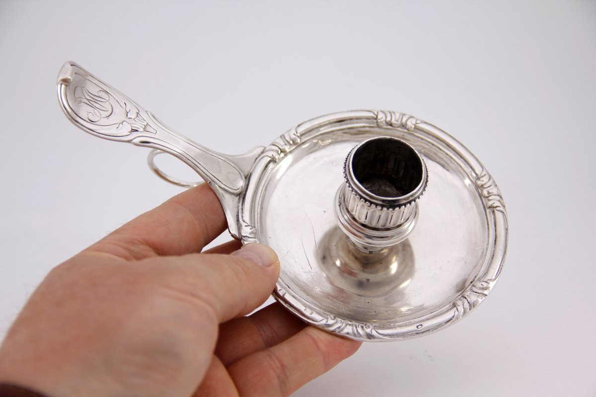 Bougeoir à main en argent massif – Jean-Ange Loque – Epoque Louis XVI – Paris, 1787-1788-photo-6