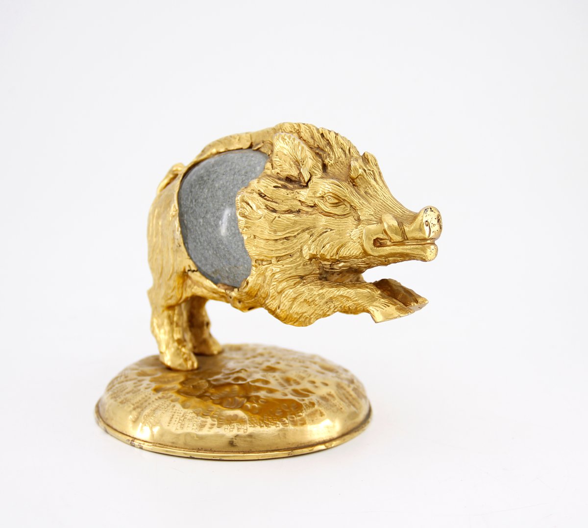 Gabriella Crespi (1922-2017) - Boar In Gilded Bronze And Murano Glass - Animali Series, 1970-photo-2